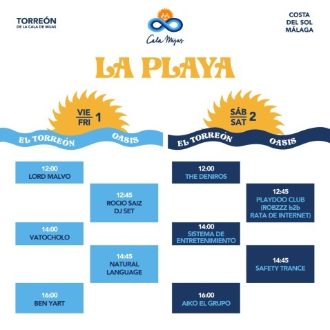 Cala Mijas Festival 2023 - La Playa  beach Schedule