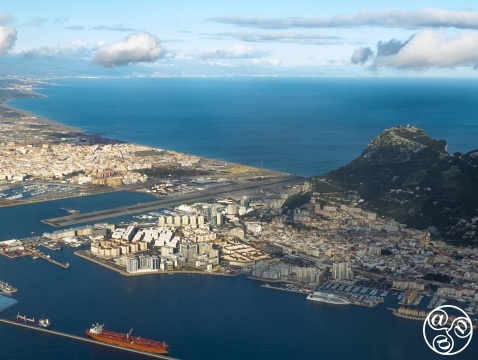 A bird's-eye view of the Gibraltar Airport Runway © Michelle Chaplow