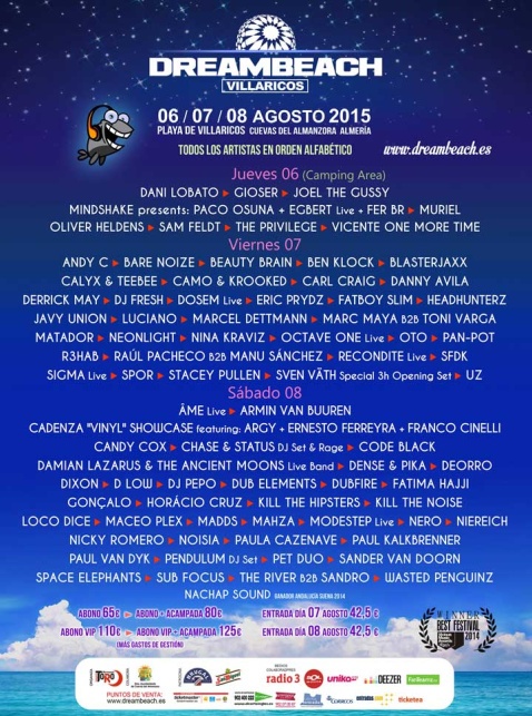 Dreambeach Festival 2015  line up poster