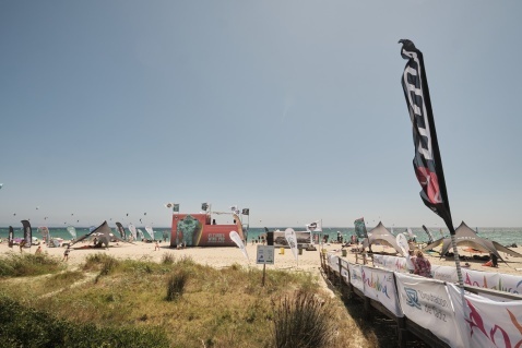 GWA Tarifa Wing Pro 2025 Camp at Valdevaqueos Beach infront of Bibo Beach House. Photo Hortensio Dia Claros