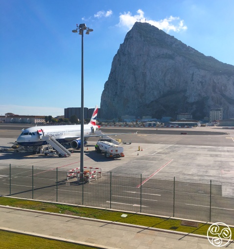 With the backdrop of the Rock of Gibraltar this is one stunning airport view © Michelle Chaplow