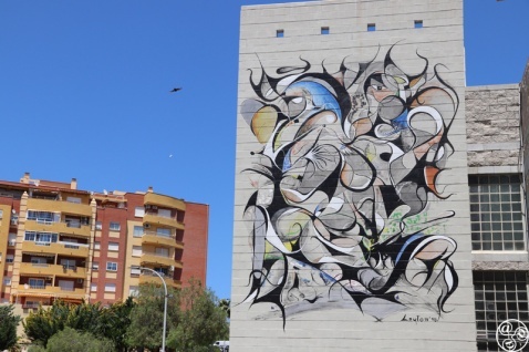Leyton mural on the side of the Polideportivo Municipal © Max Phythian