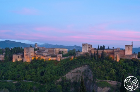 The Alhambra at twilight, crowned by the snowy peaks of the Sierra Nevada © Michelle Chaplow