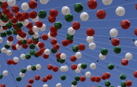The paper lanterns that first made their appearance at the 1877 fair. © Michelle Chaplow