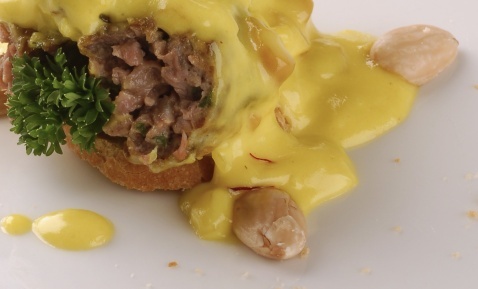 Meatballs in Saffron sauce & Almond sauce © Michelle Chaplow