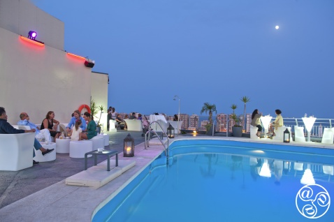 Chill out lounge on the top of the Hotel AC Malaga Palacio © Michelle Chaplow