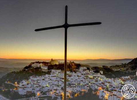 Casares, with its Moorish castle, which stands proud on the hillside, a simple cross on top of the hill- a discreet but visible symbol of Christianity, both relfect the rich history of Andalucia. © Michelle Chaplow