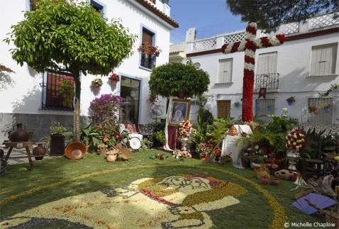 Floral Crosses and carpets in the Plaza Begines, Estepona © Michelle Chaplow