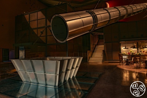 During harvest season, olives cascade down a magnificent stainless steel chute into the hopper.© Michelle Chaplow