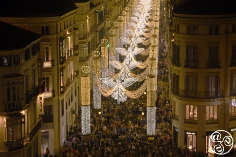 Málaga’s Spectacular Christmas lights on the Calle Larios © Michelle Chaplow