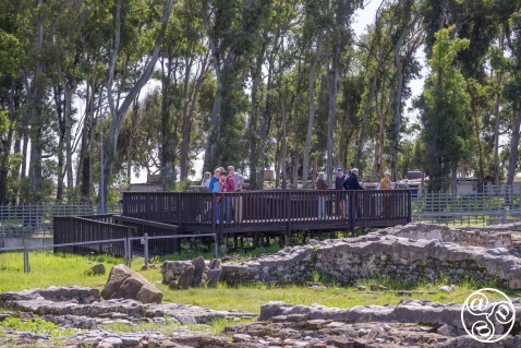 Explore the Paleochristian Basilica of Vega del Mar from elevated platforms featuring interpretation signs and drawings that offer a unique panoramic view of this fascinating archaeological site © Michelle Chaplow