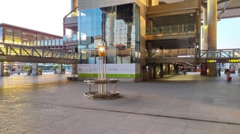 Historic Malaga airport beacon located in the arrivals plaza  ©AENA
