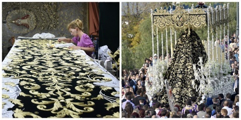 Virgin Mary statue during Holy Week procession © Michelle Chaplow