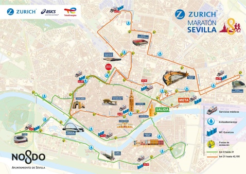 Seville Marathon Course 2026    (c) Zurich Maratón Sevilla