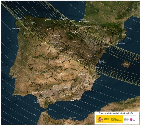Total Eclipse in Spain 12th August 2026 ©IGN 
