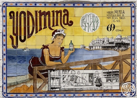 Vintage tiles advertising Yodamina sunscreen in Cadiz © Michelle Chaplow