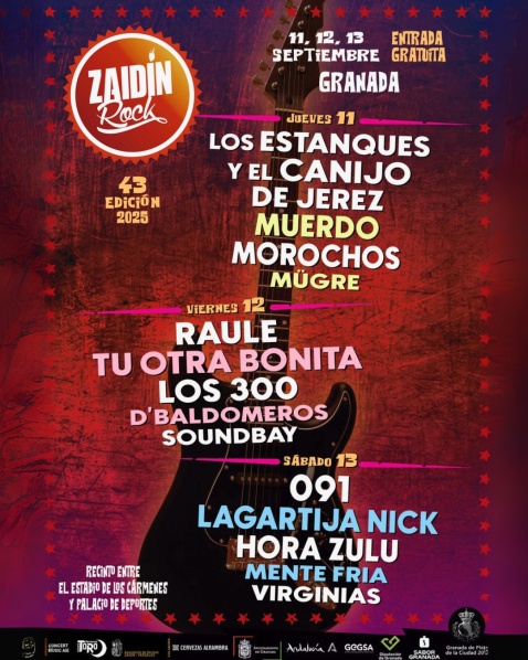 El Festival de Rock del Zaidín, Granada - 11th to 13th September 2025