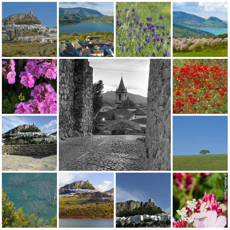 The white village of Zahara de la Sierra in the Cadiz province ...